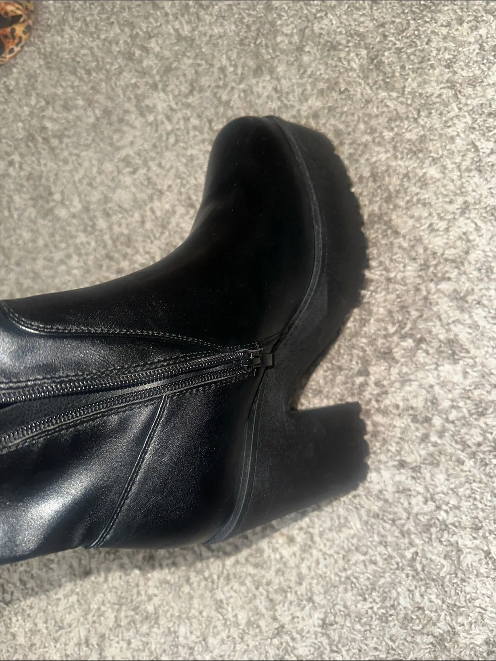 Black Platform Knee-High Women's Boots